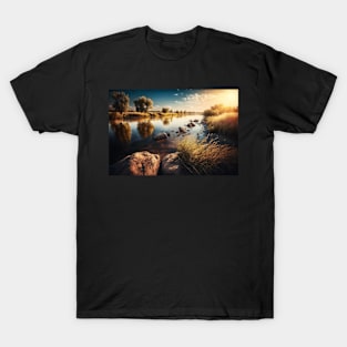 Sunny riverside landscape #3 T-Shirt